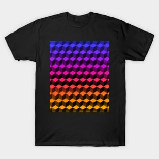 Abstract colorful geometric cube Mask T-Shirt